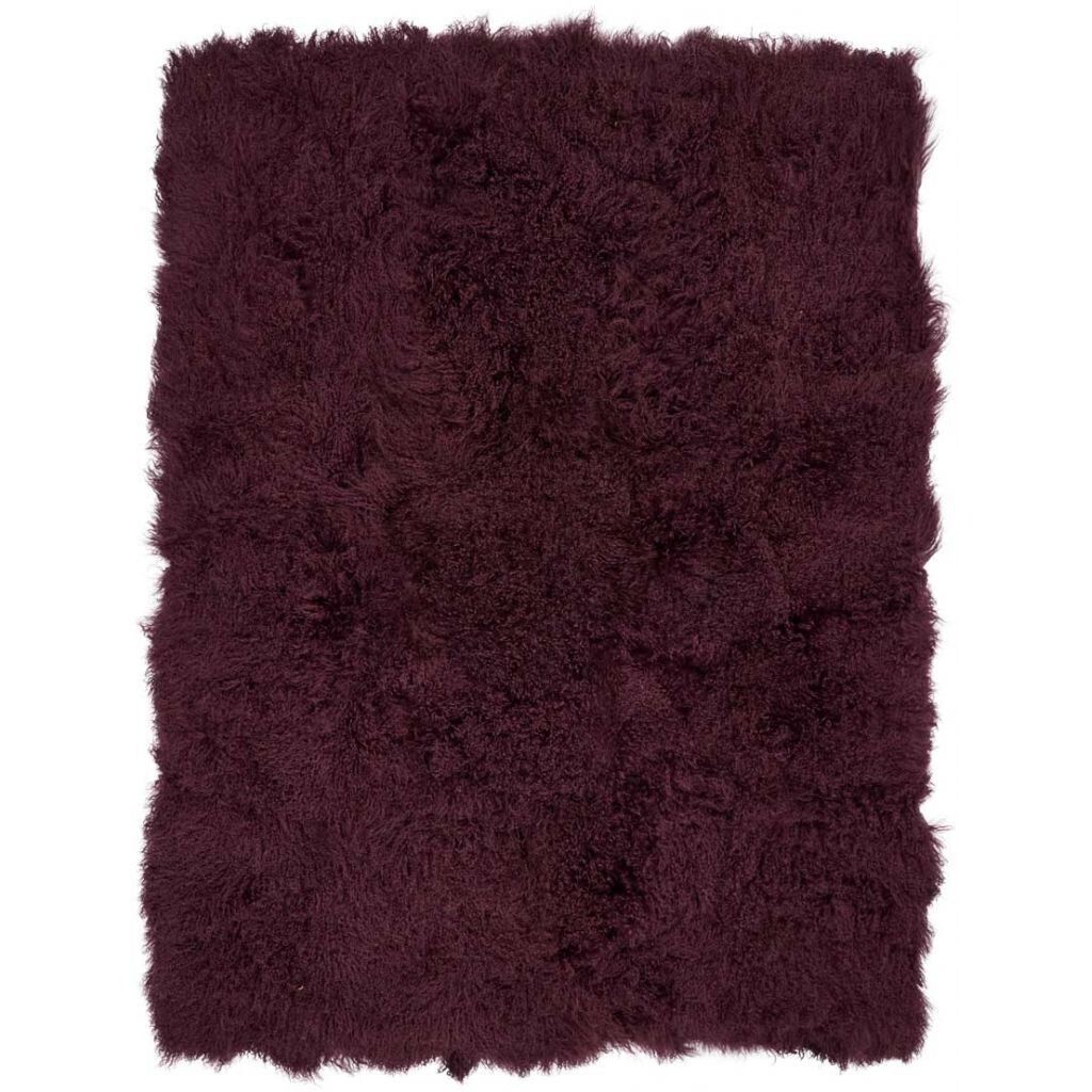 Plaid van Curly Schapenvacht | 140x180 cm Aubergine