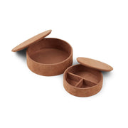 Ronde Leren Doos | Set van 2 | Rond