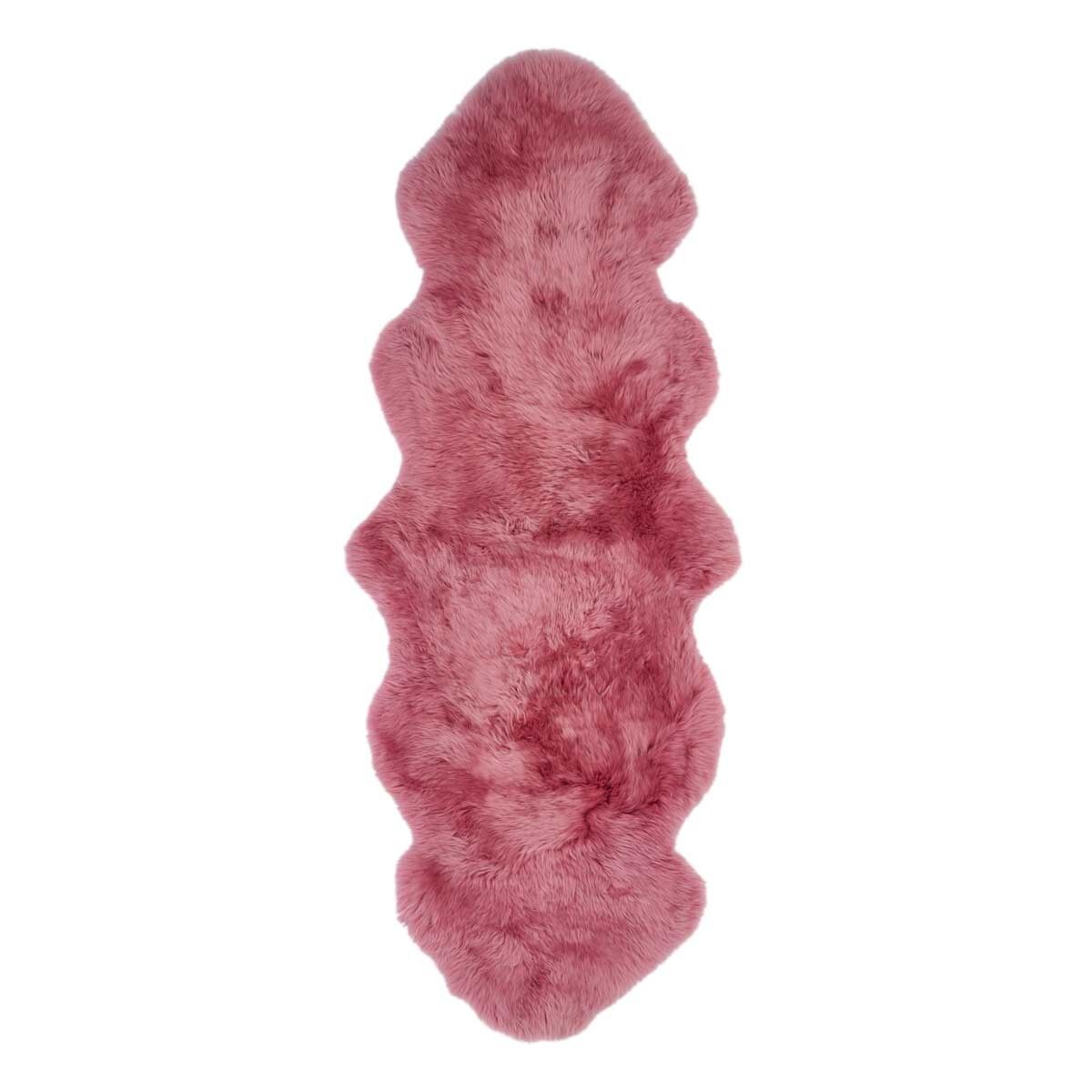 Premium | Dubbele Nieuw- Zeelandse schapenvacht | Langharig | 180 cm Malaga Roze