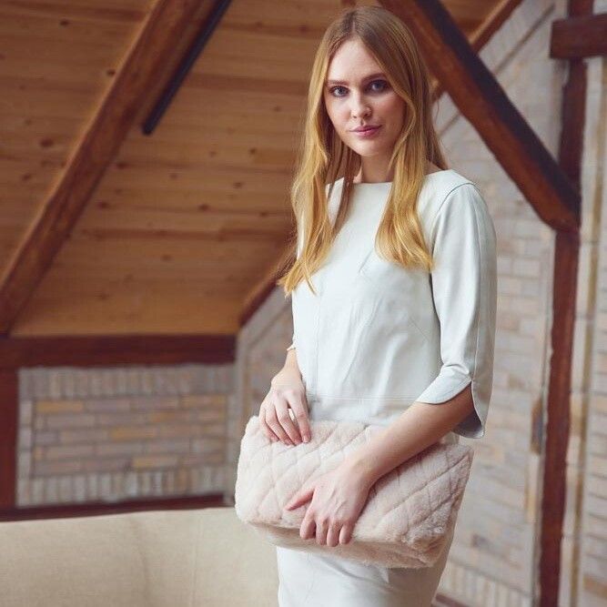 Hannah Clutch Tas Beige