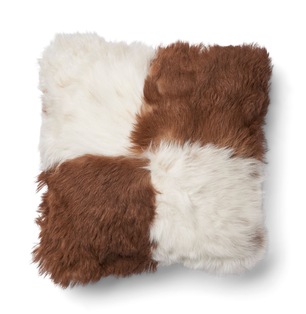Toscana Lam Kussen | Dubbelzijdig Bruin/Beige mix