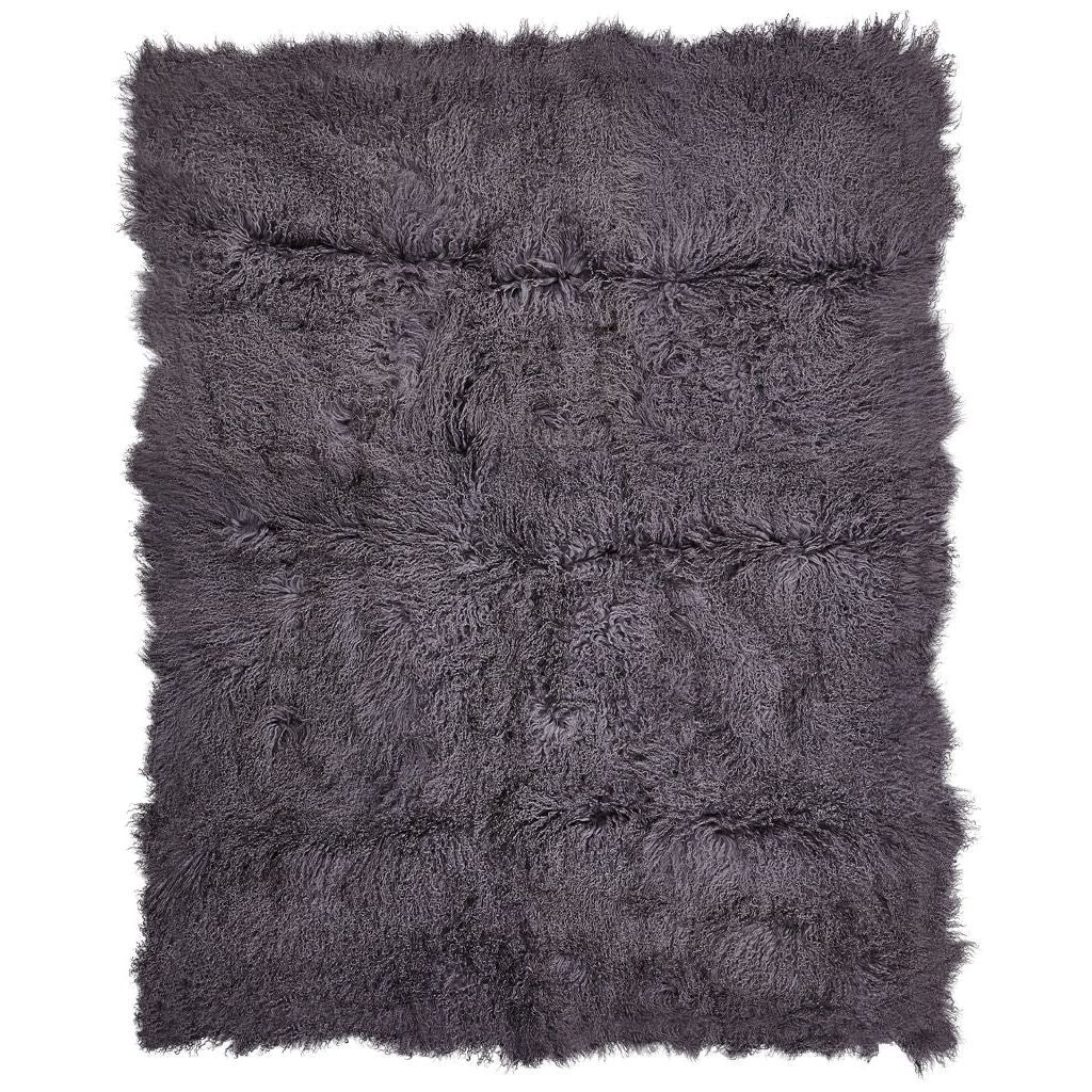 Plaid van Curly Schapenvacht | 140x180 cm Staal Grijs