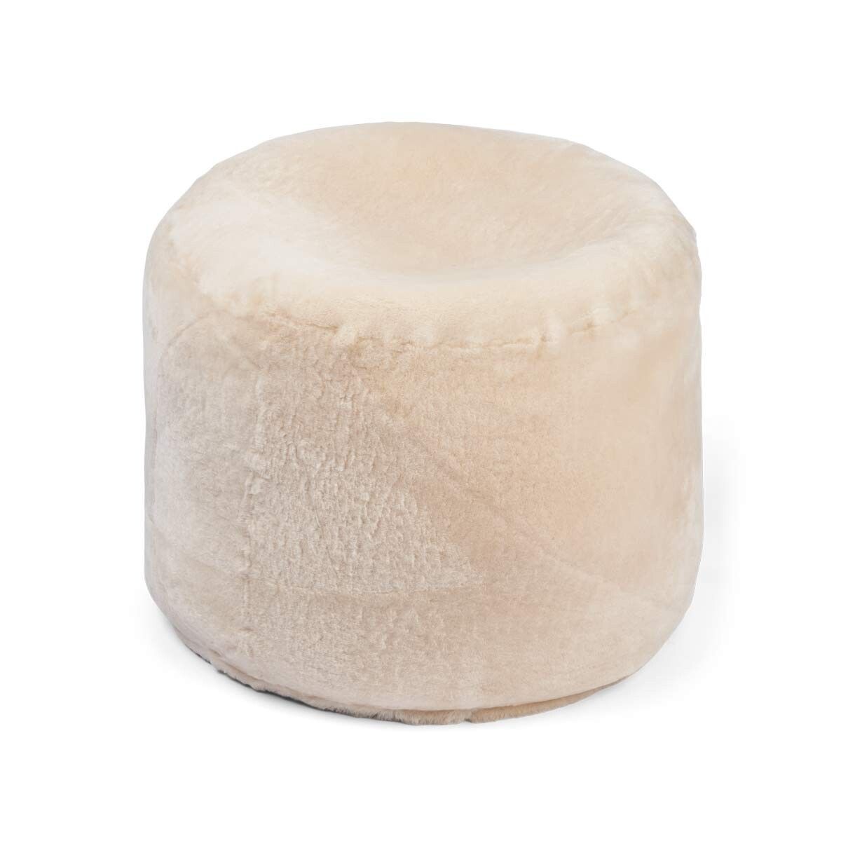 Ronde Moccasin Poef Natuurlijk