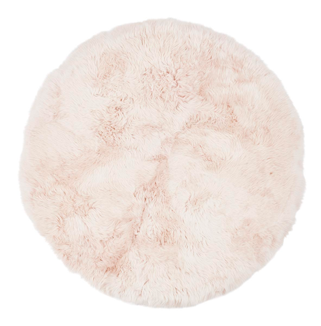 Langharig Schapenvacht Design Vloerkleed | Ø140 cm Snoep Roze