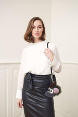 Pompon Sleutelhanger Licht Paars