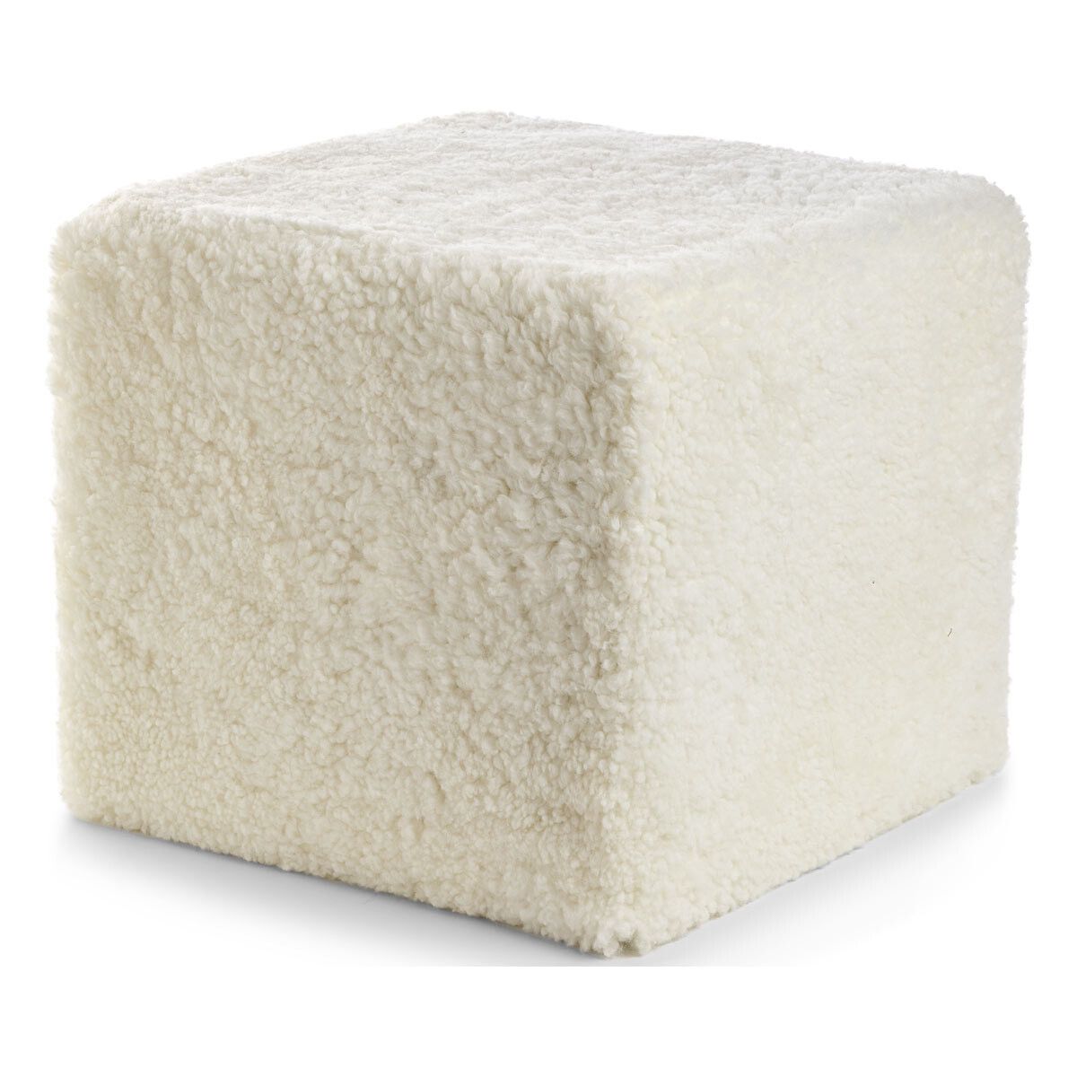 Kortharige Curly Schapenvacht Poef