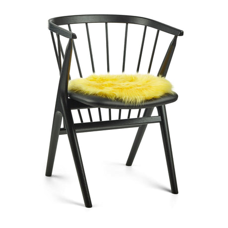 Langharige Schapenvacht Stoel Cover | Ø38 cm Citroen geel