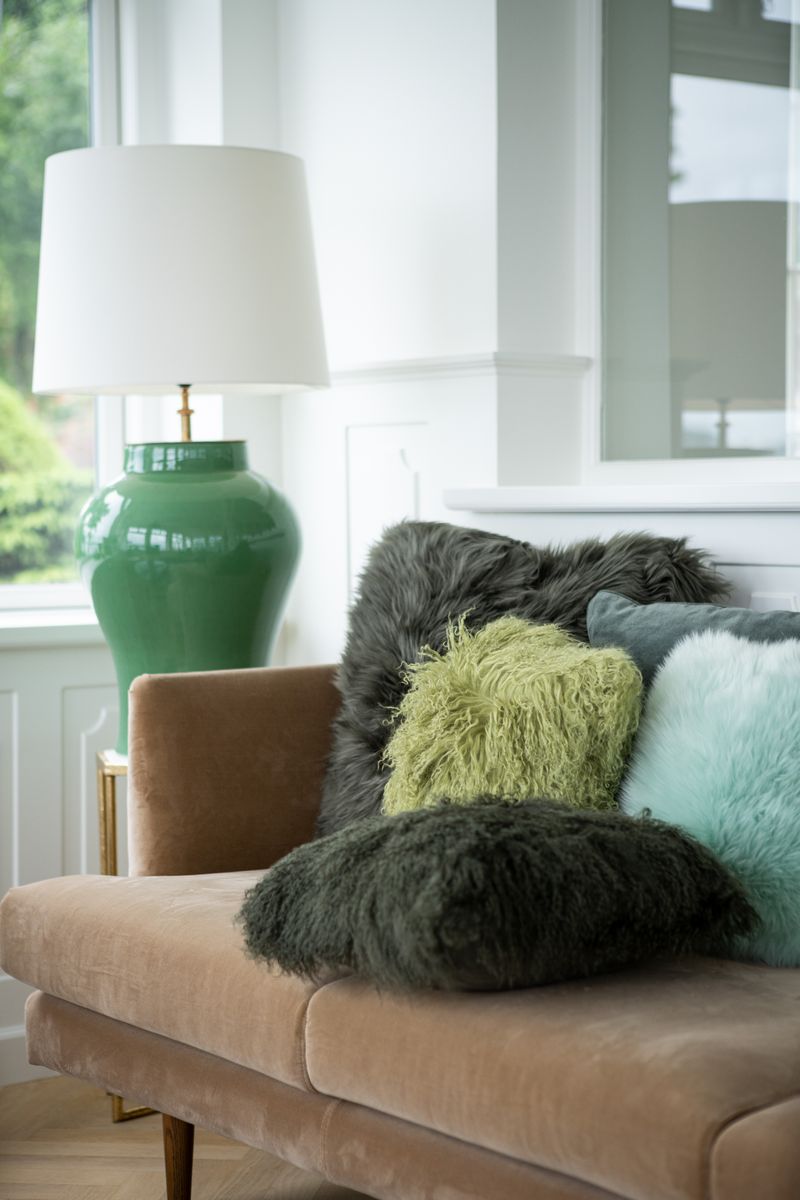 Curly Kussen | 40x40 cm Boomtop Groen