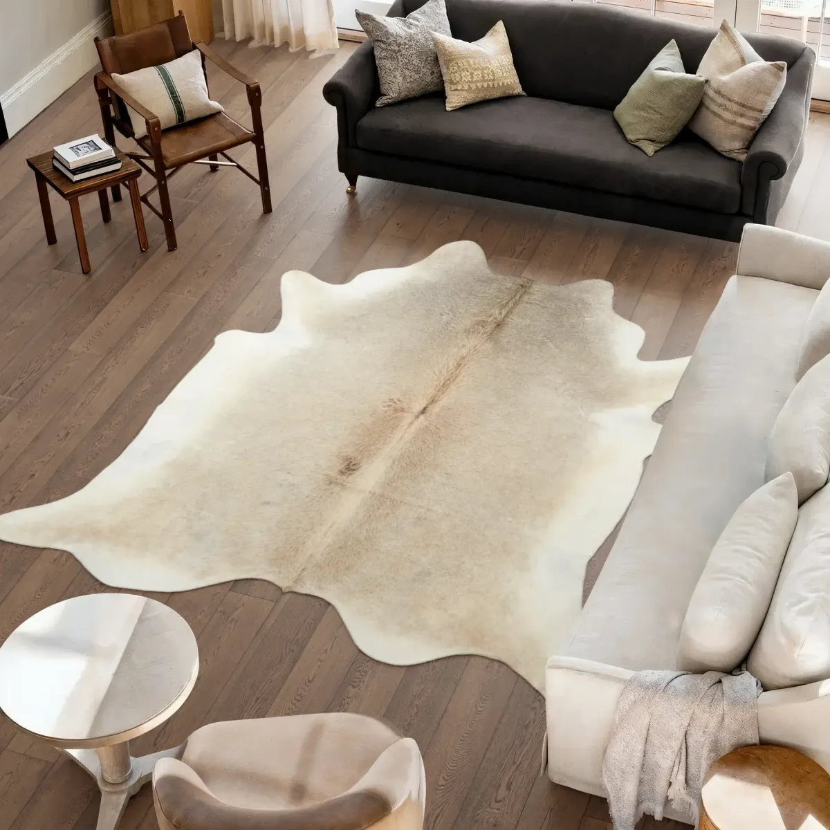 Koeienhuid Vloerkleed | Grijs Beige | 4,21 m²