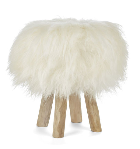Krukhoes | IJslandse Schapenvacht | Langharig Off White