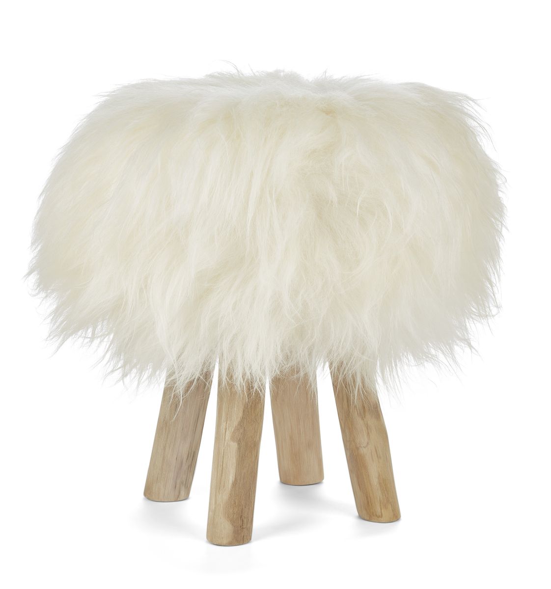 Premium Kruk Cover | IJslandse Schapenvacht | Ø35xH17 cm Off White