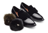 Schoenclips Pompon Vos Khaki