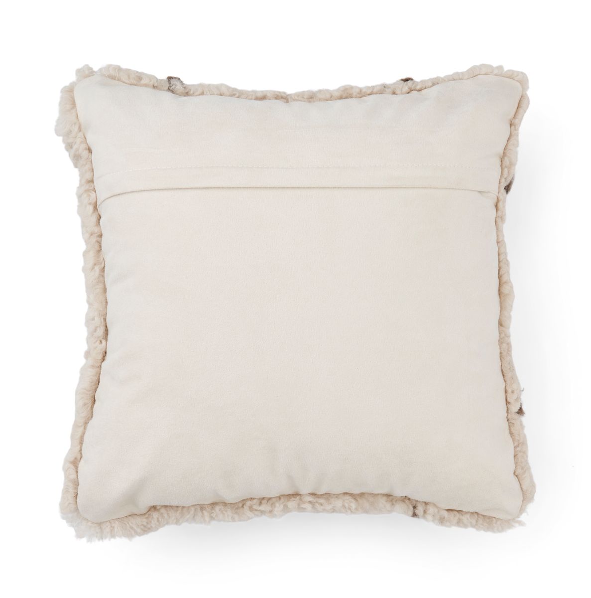 Kortharig Curly Schapenvacht Kussen | 40x40 cm Parel/Taupe