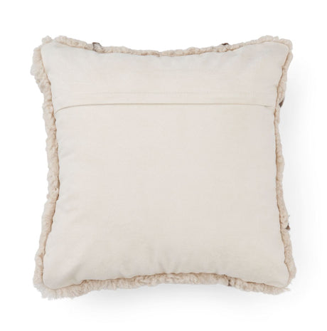 Kortharig Curly Schapenvacht Kussen | 40x40 cm Parel/Taupe