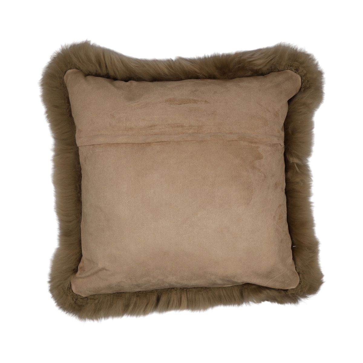 Schapenvacht Kussen | Langharig | Nieuw- Zeeland | 50x50 cm Taupe