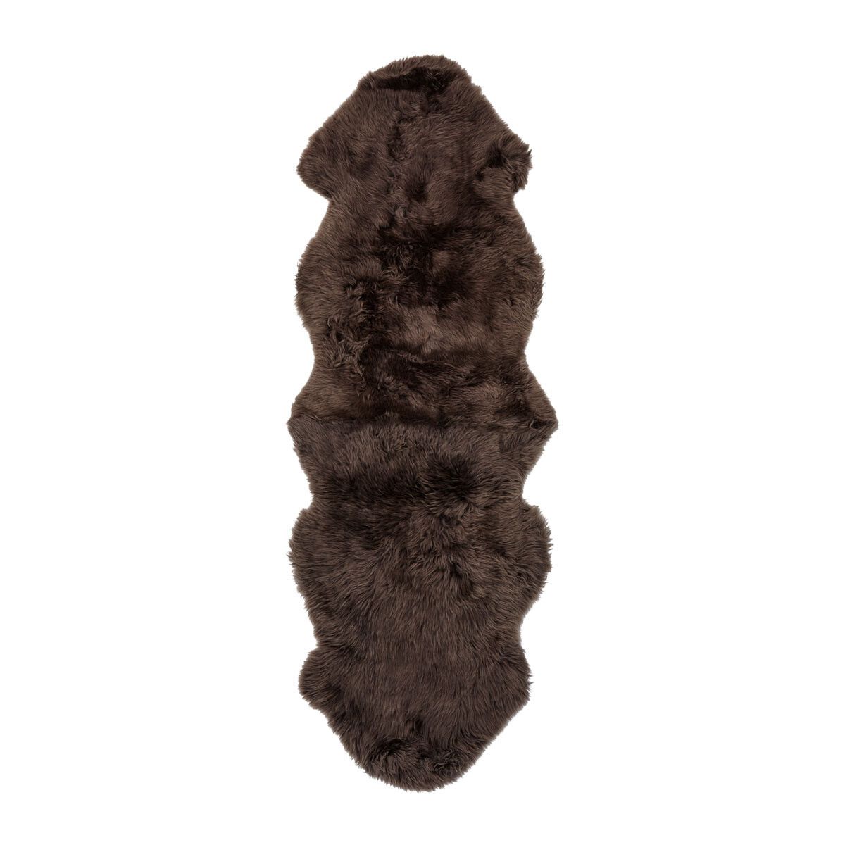 Premium | Dubbele Nieuw- Zeelandse schapenvacht | Langharig | 180 cm Walnoot bruin