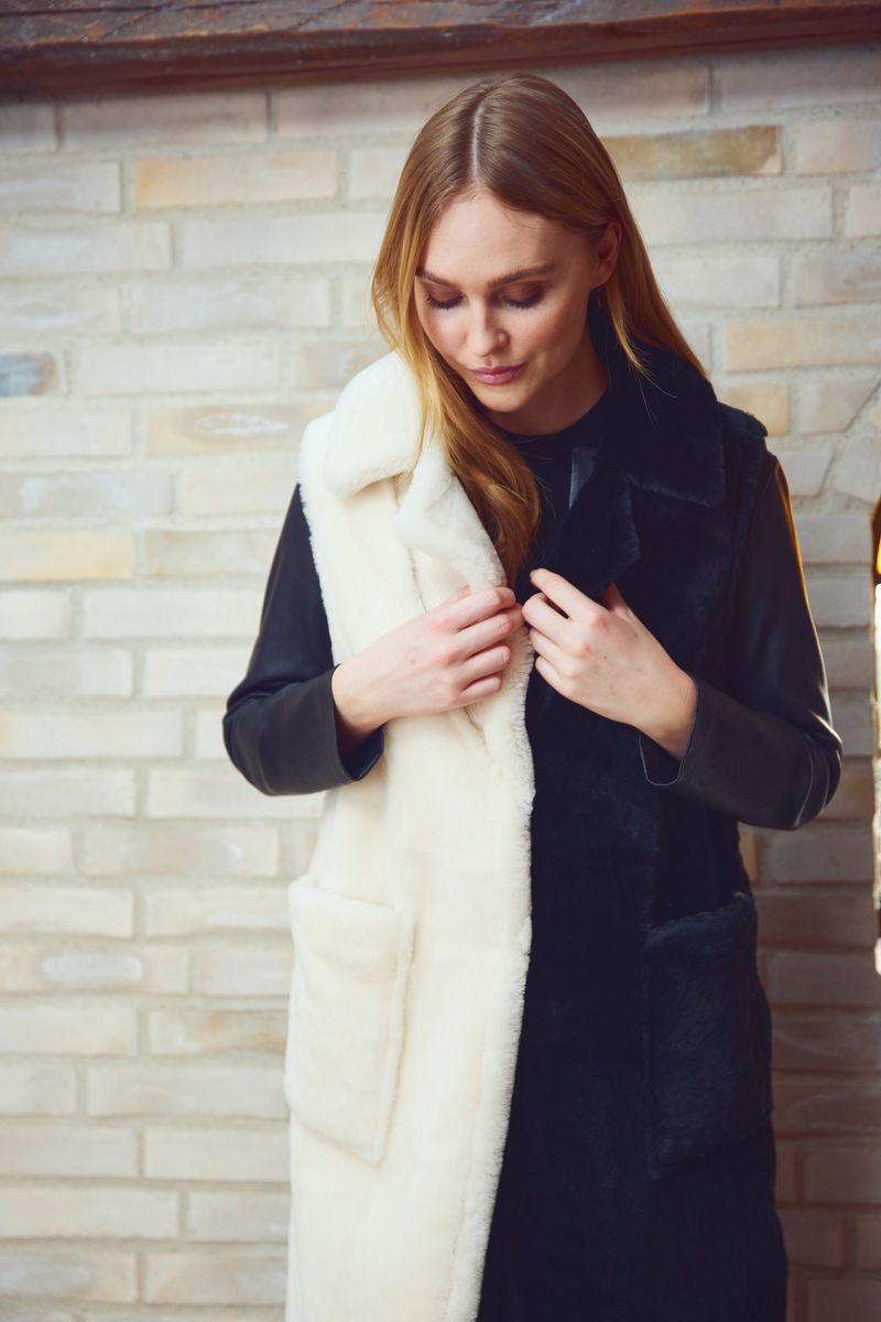 Raelynn Vest Zwart/Beige