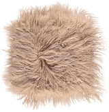 Curly Schapenvacht Kussen | Dubbelzijdig | 56x56 cm | 40x40 cm Warm zand