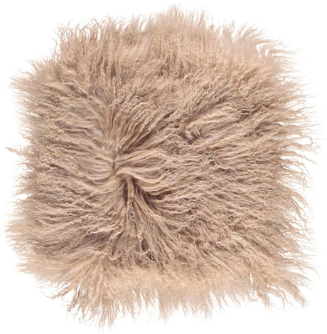 Curly Schapenvacht Kussen | Dubbelzijdig | 56x56 cm | 40x40 cm Warm zand