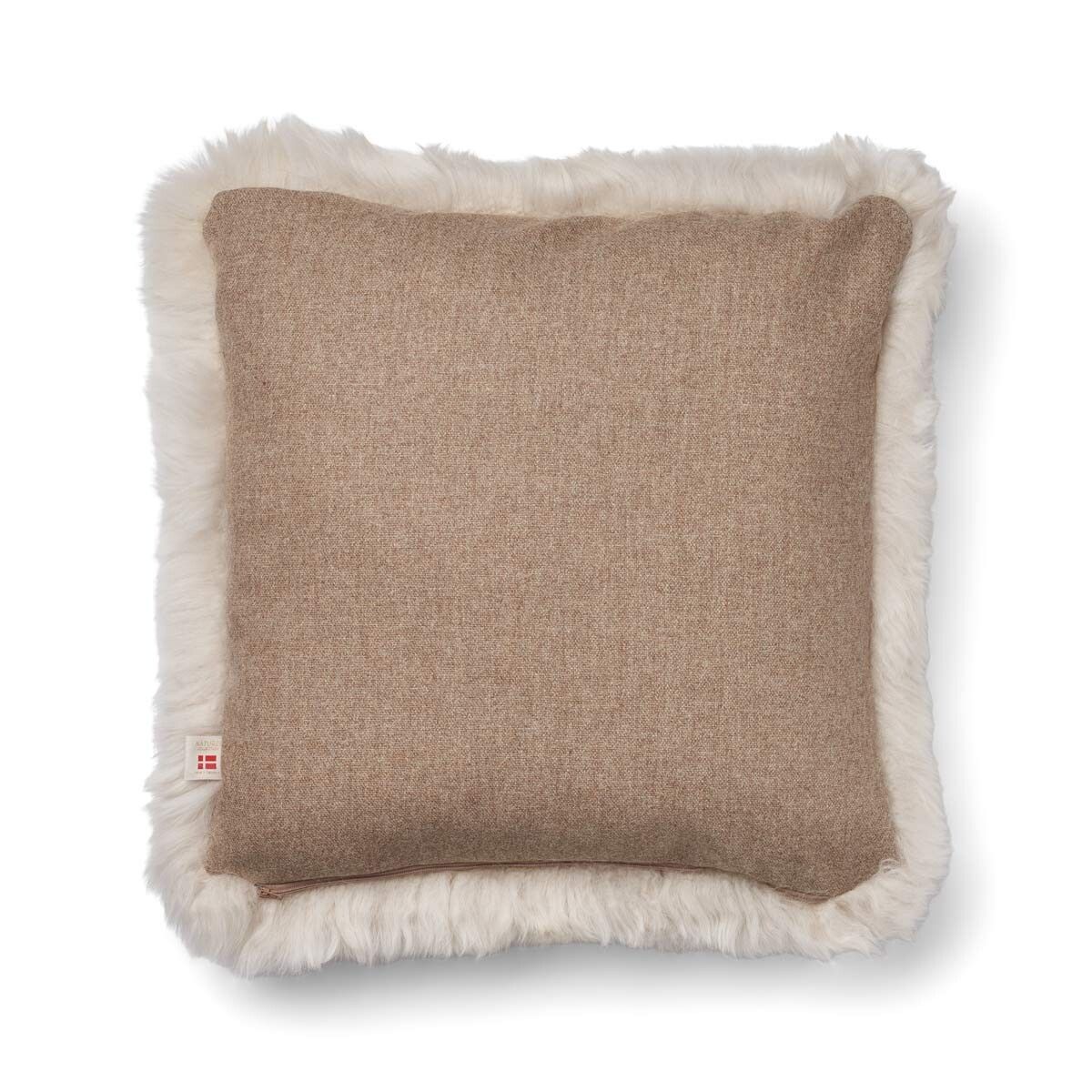 Langharig Schapenvacht Kussen | 52x52 cm | 34x52 cm Beige/Linnen