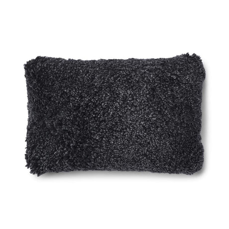 Kortharig Schapenvacht Kussen | Tweezijdig | 52x52 cm | 34x52 cm Houtskool/Antraciet