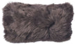 Langharig Schapenvacht Kussen  | Dubbelzijdig | Nieuw-Zeeland | 25x50 cm Walnoot bruin