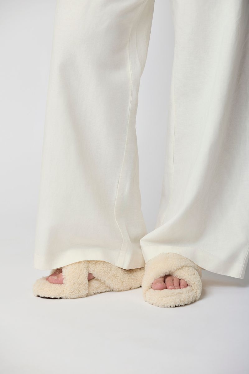 Curly Cross Slipper Natuur