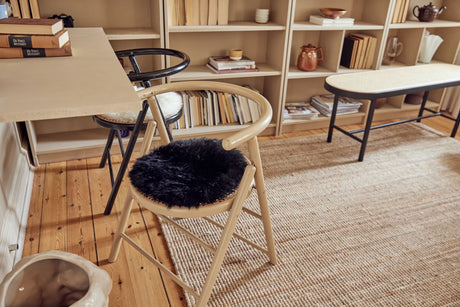 Stoel Cover Premium | Langharig | Nieuw Zeeland | Ø34cm Zwart