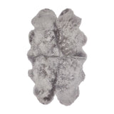 Vierdubbele Schapenvacht | Langharig | Nieuw- Zeeland | 170x110 cm Licht Grijs