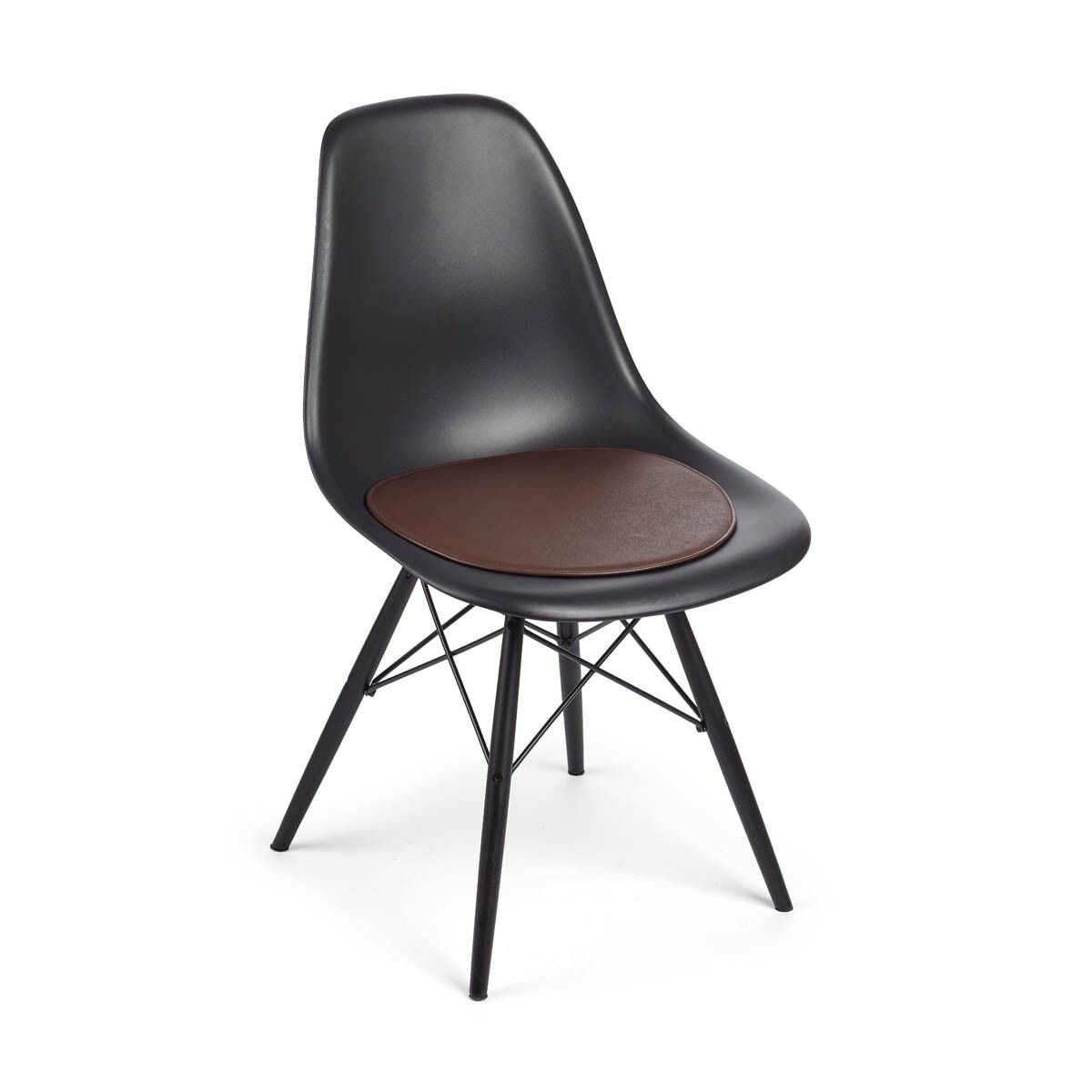 Kalflederen Stoel Cover | Ø38 cm Donkerbruin