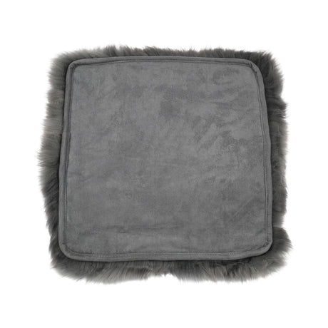 Stoel Cover | Met Backing | Langharig | Nieuw- Zeeland | 40x40m cm Staal Grijs