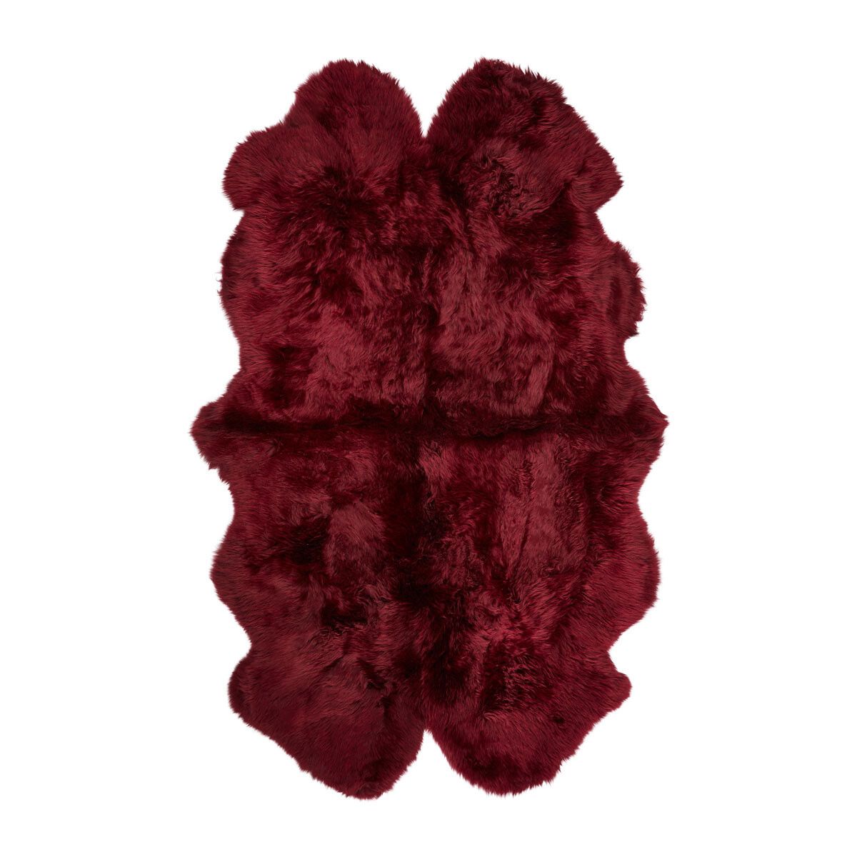 Premium Nieuw- Zeelandse schapenvacht | Langharig | Vierdubbel Kleed 180x110 cm Burgundy