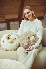 Schattig Schapen Kussen | Ø20 cm | Ø26 cm | Ø34 cm Taupe