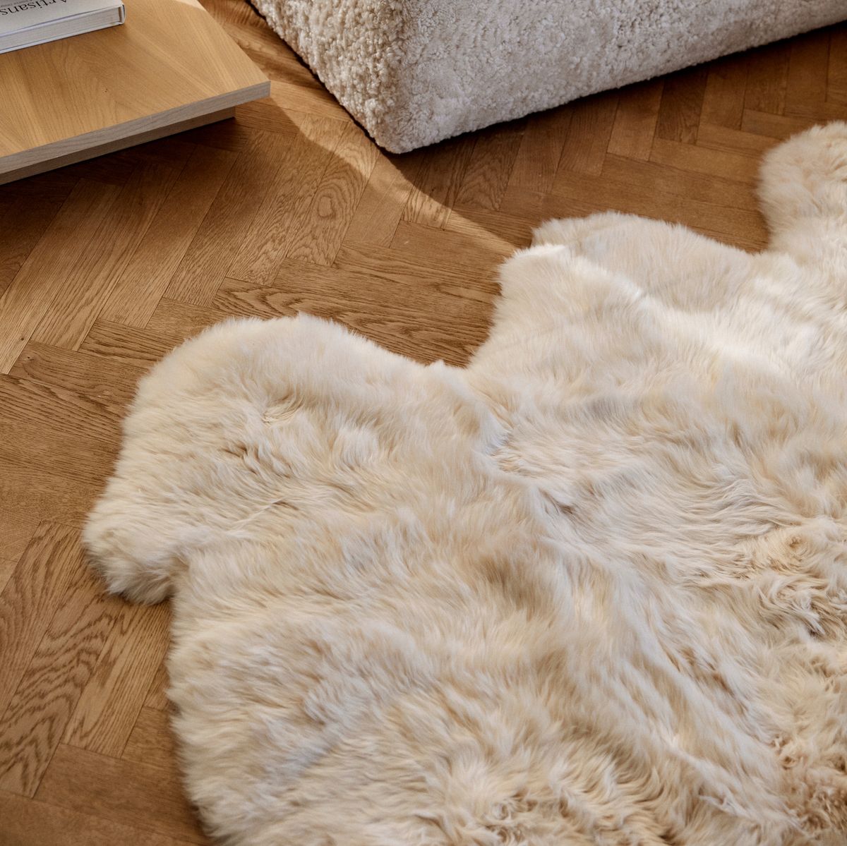 Premium | Nieuw- Zeelandse schapenvacht | Langharig | Zesdubbel Kleed 180x162 cm Zwart