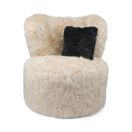 Ethan Puffy Loungestoel | Langharige Schapenvacht