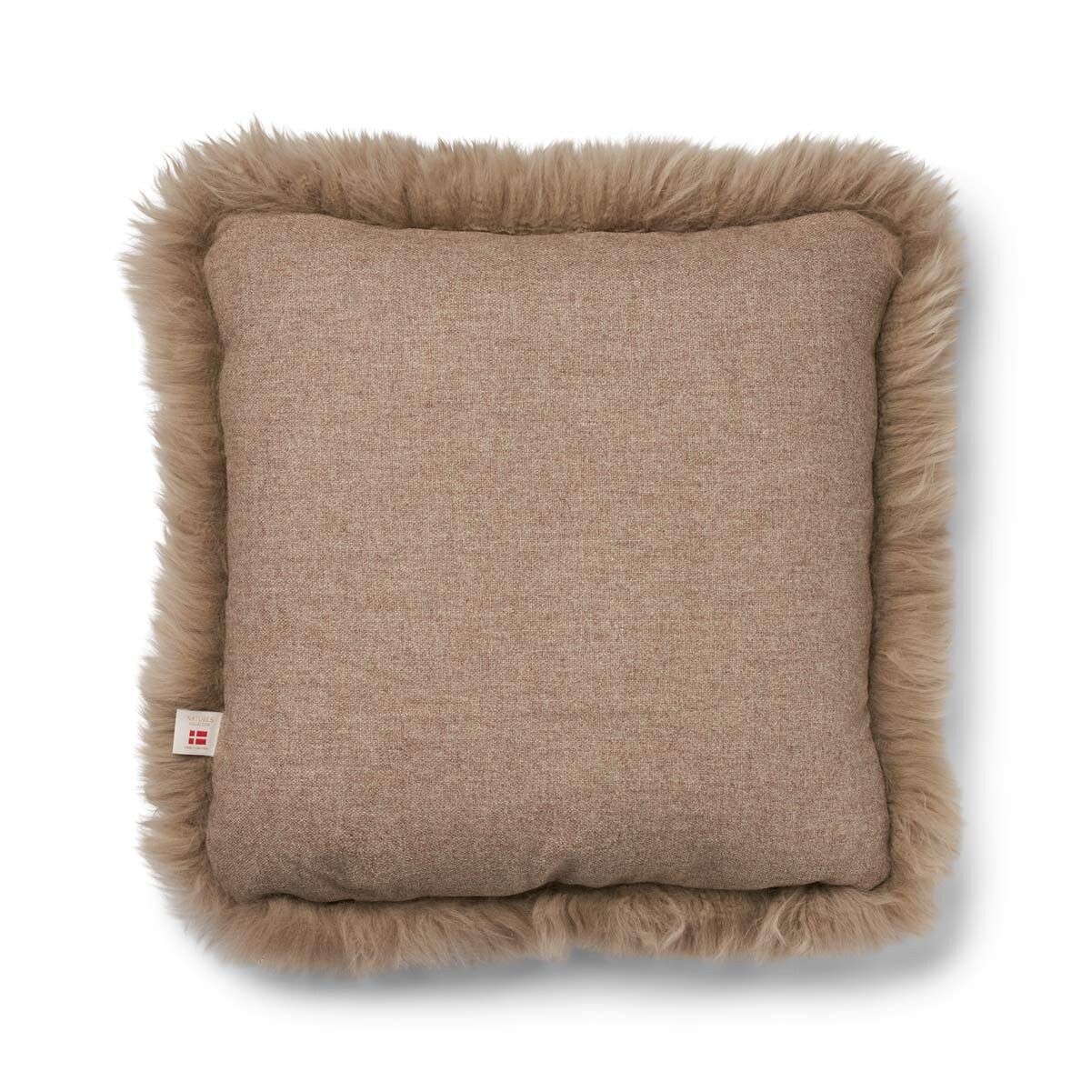 Langharig Schapenvacht Kussen | 52x52 cm | 34x52 cm Beige/Taupe