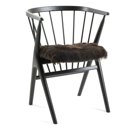 Kortharige Schapenvacht Stoel Cover | 40x40 cm Natuurlijk Zwart