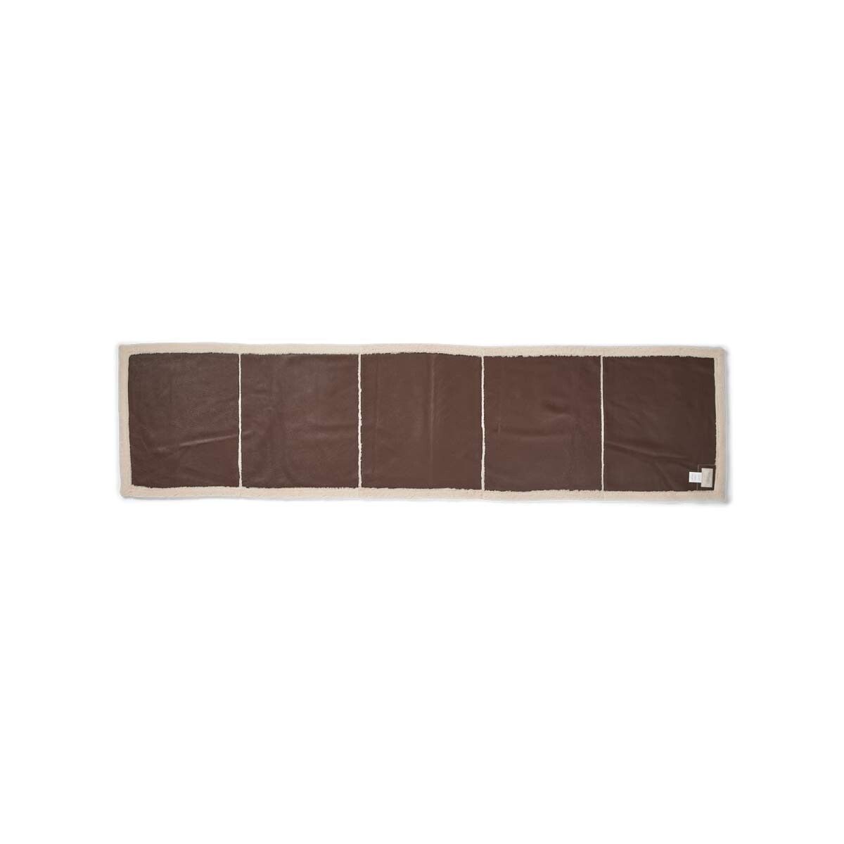 Addison Plaid | Tweezijdige Schapenvacht | Korte Wol Choco/Beige