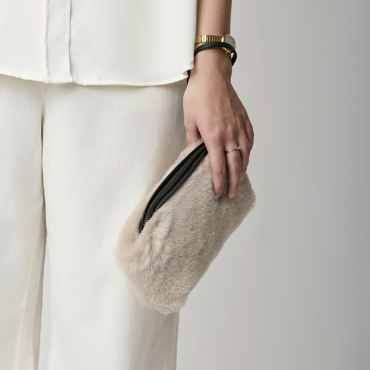 Nelly Clutch Tas Beige