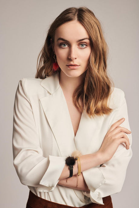 Nicki Oorbellen Grijs/Wit