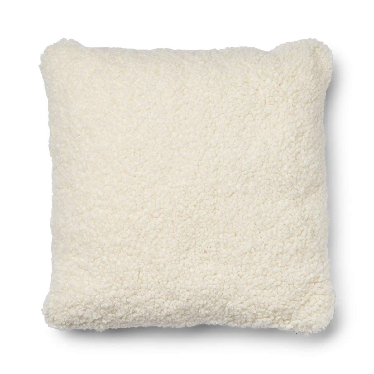 Eenzijdig Schapenvacht Kussen | KW | 52x52 cm | 34x52 cm Havermout beige/ivoor