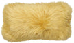 Langharig Schapenvacht Kussen  | Dubbelzijdig | Nieuw-Zeeland | 25x50 cm Koraal Geel