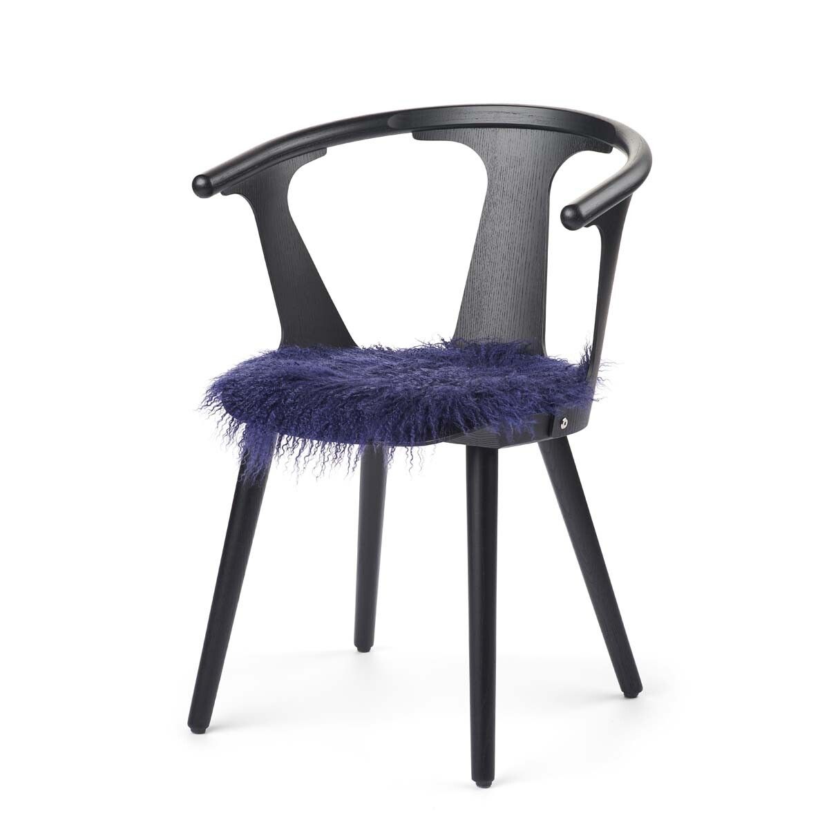 Curly Schapenvacht Stoel Cover | Ø38 cm Marineblauw