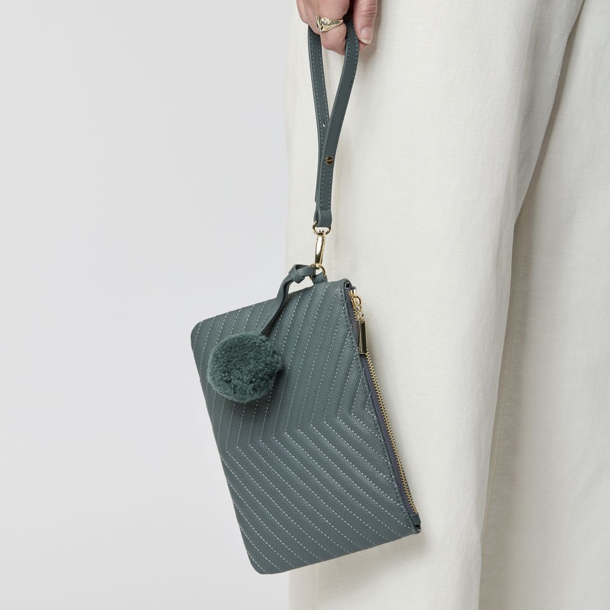 Helene Clutch Tas Antiek Groen