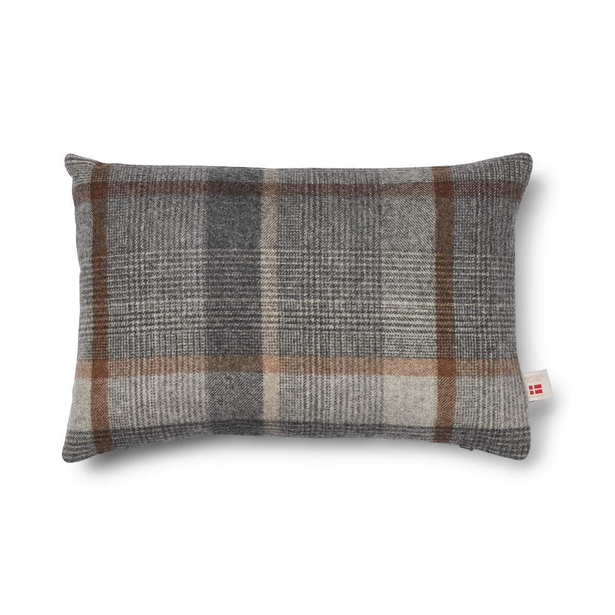 Dubbelzijdig Wollen Kussen | 52x52 cm | 34x52 cm Glencheck-Grijs