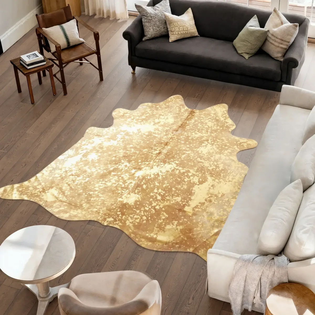 Koeienhuid Vloerkleed | Goud | 3,95 m²