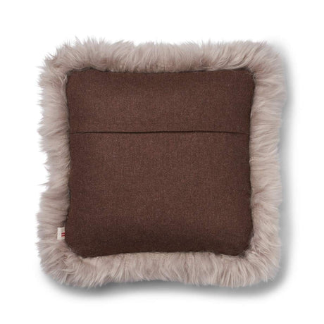 Wollen Kussen | LW rand | 52x52 cm | 34x52 cm Bruin/Duif