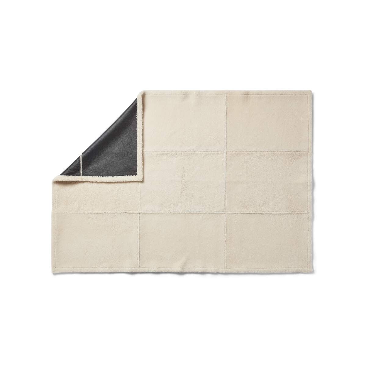 Addison Plaid | Tweezijdige Schapenvacht | Korte Wol Zwart/Wit