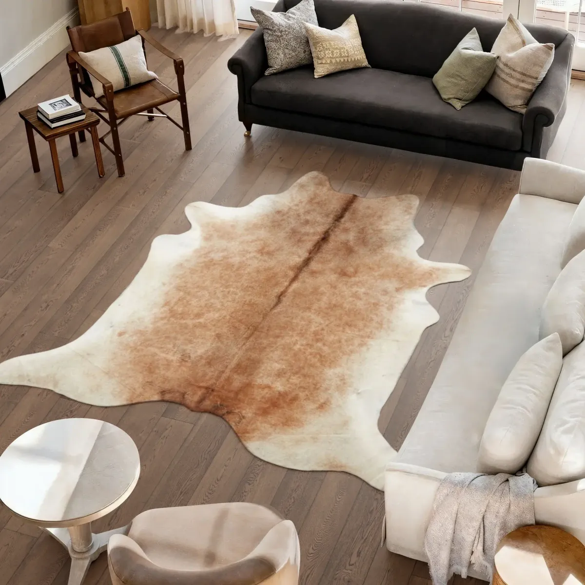 Koeienhuid Vloerkleed | Grijs Beige | 3,7 m²