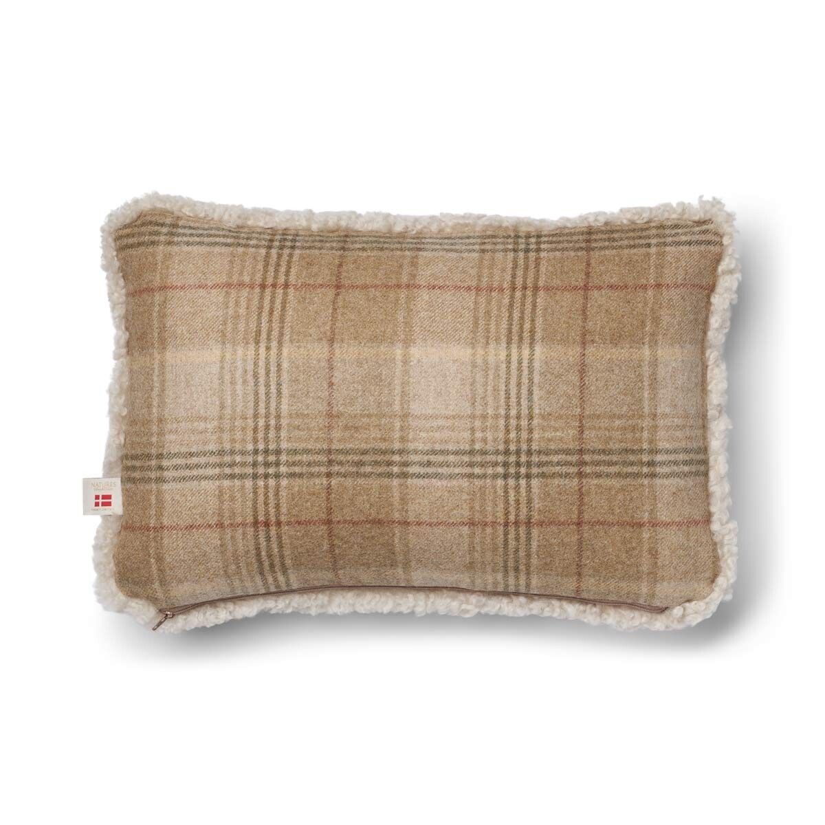 Eenzijdig Schapenvacht Kussen | KW | 52x52 cm | 34x52 cm Zand-Beige/Parel
